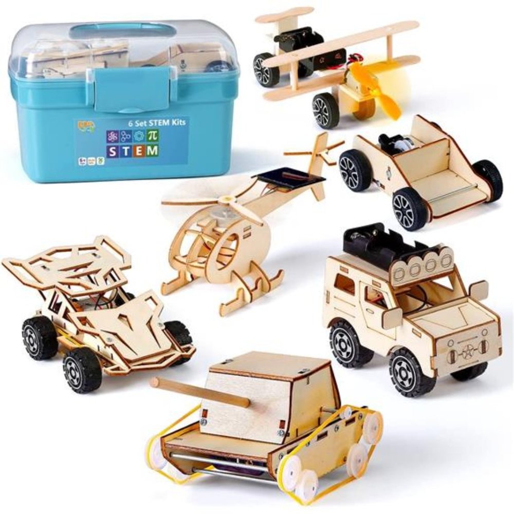 6 in 1 STEM Projects for Kids Ages 8-12,  3D Wooden Puzzles Model Car